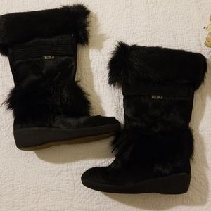 Black Technica Goat Hair Snow boots